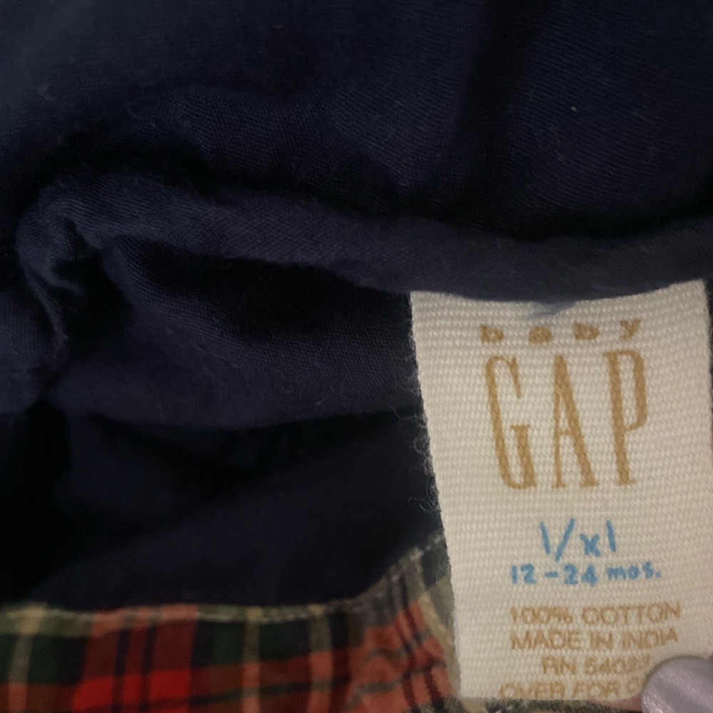 Vintage Baby GAP Madras Patchwork Plaid Shirt and Bucket Hat Set - Picture 3 of 3
